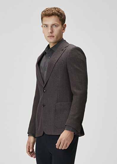 Beymen Club Plum Dobby Two-Tone Wool Blazer - 4