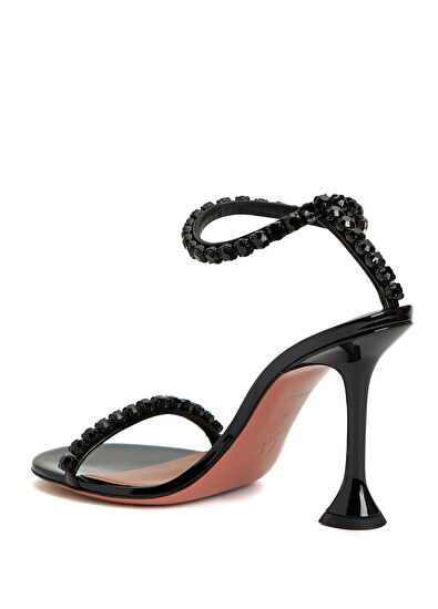 Amina Muaddi Gigi Black Women's Leather Sandals - 3