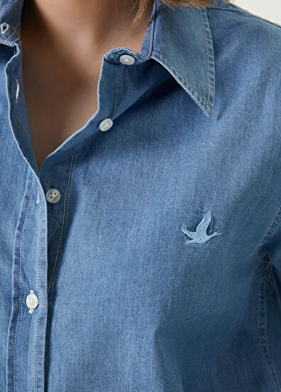 Beymen Club Mavi Logo Detaylı Gömlek - 5