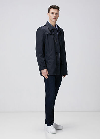 Network Lacivert Pardösü - 3