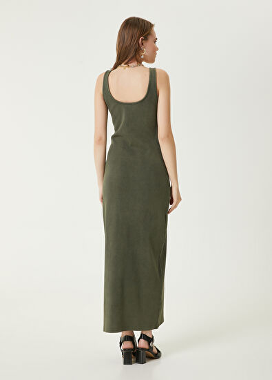 Beymen Club Haki Ribli Maksi Elbise - 6