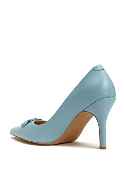Beymen Club Açık Mavi Logo Tokalı Deri Stiletto - 3