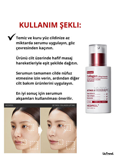 MEDIPEEL Retinol Collagen Lifting Ampoule Retinol Ve Kolajen Içeren Lifting Yaşlanma Karşıtı Cilt Serumu 50 ml  - 5
