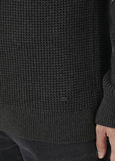 Beymen Club Antrasit Yakası Fermuarlı Kazak - 7