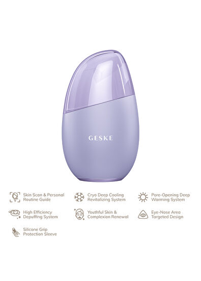 Geske Cool & Warm Eye and Face Massager Mor 7'si 1 Arada Serin ve Sıcak Göz ve Yüz Masaj Aleti  - 5