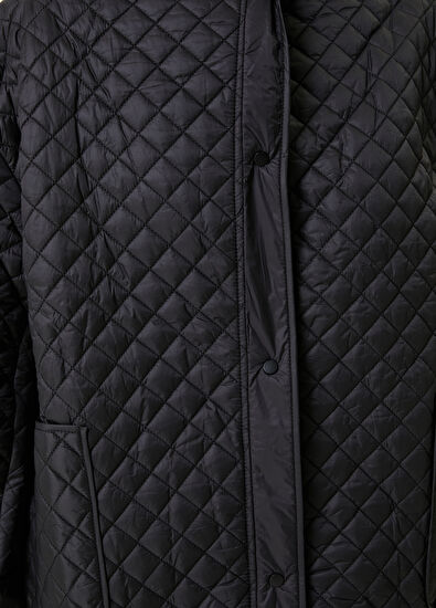 Beymen Club Siyah Kapüşonlu İnce Puff Mont - 6