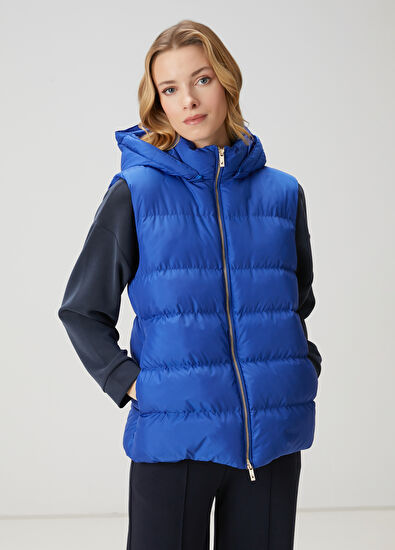 Beymen Club Sax Blue Hooded Puffer Vest - 3