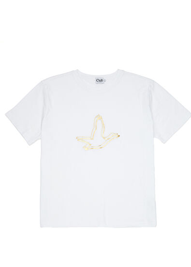 Beymen Club Beyaz Gold Logolu T-shirt - 7