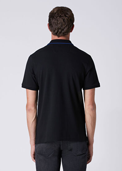 Beymen Club Comfort Fit Siyah Polo Yaka Petek Dokulu T-shirt - 5