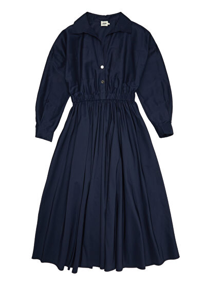 Beymen Club Lacivert Midi Tafta Elbise - 7