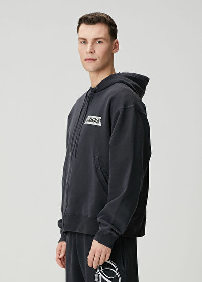 Balenciaga Masking Tape Siyah Kapüşonlu Oversized Sweatshirt - 3