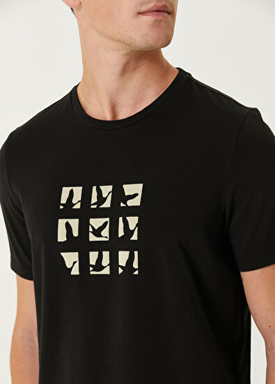 Black Printed T-Shirt Beymen Club Black Printed T-Shirt - 6