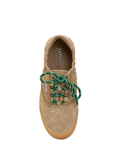 Moncler Beige Men's Suede Sneakers - 4