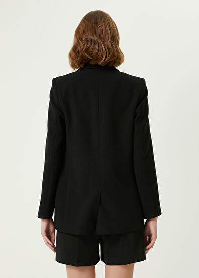 Beymen Club Siyah Kelebek Yaka Kruvaze Ceket - 6