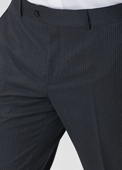 Drop 4 Füme Çizgili Yün Takım Elbise - Görsel 8