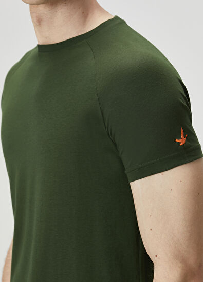 Beymen Club Yeşil Reglan Kollu Logolu T-shirt - 5