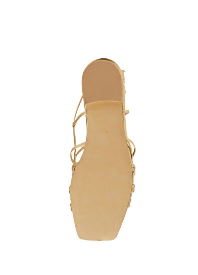 Beymen Club Gold Women's Leather Sandals - 5
