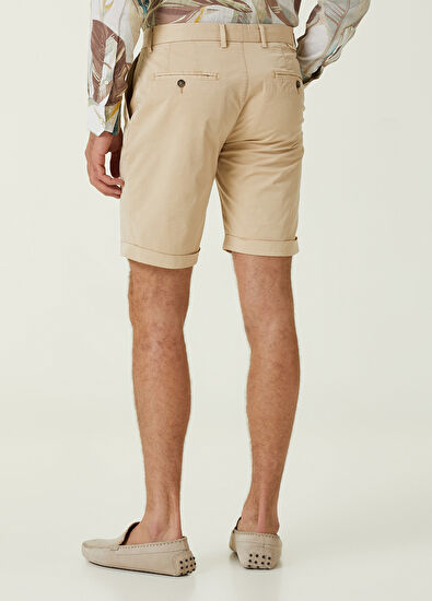 Beymen Club Slim Fit Bej Twill Şort - 3