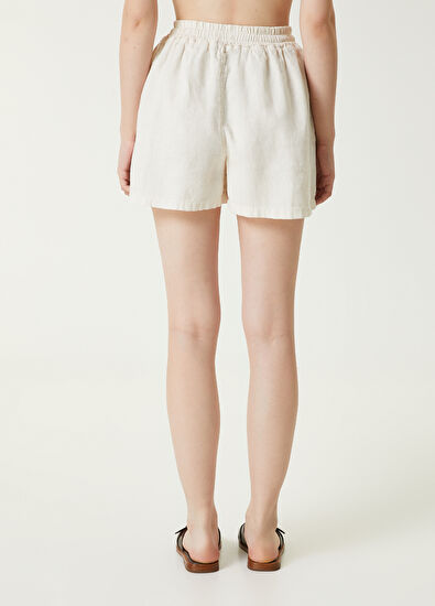 Beymen Club Bej Keten Şort - 5