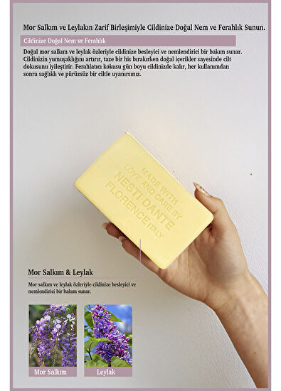 Nesti Dante Romantica Tuscan Wisteria and Lilac Mor Salkım ve Leylak Özlü Vegan Bakım Kalıp Sabun 250 gr - 3