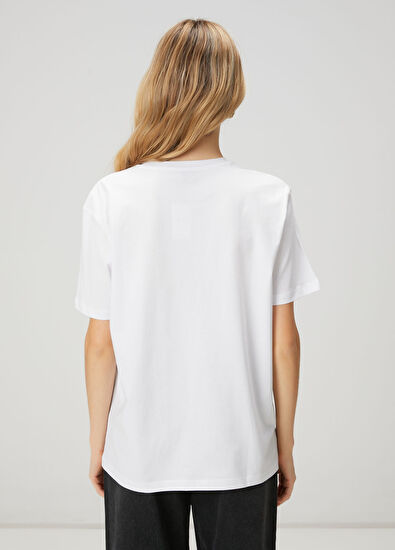 Beymen Club Beyaz Çizgili Logolu T-shirt - 4