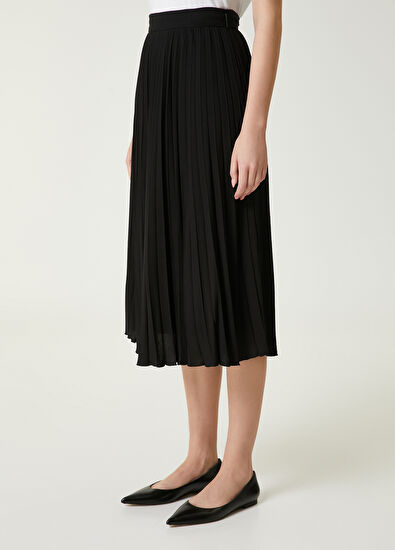 Beymen Club Siyah Piliseli Midi Etek - 3