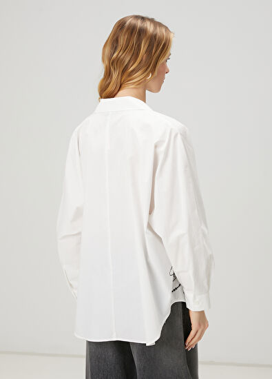 Beymen Club Kırık Beyaz Taşlı Logolu Gömlek - 5