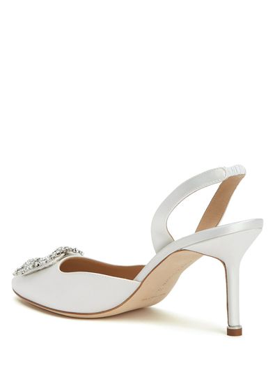 Manolo Blahnik Hangisi Cream Heels - 3