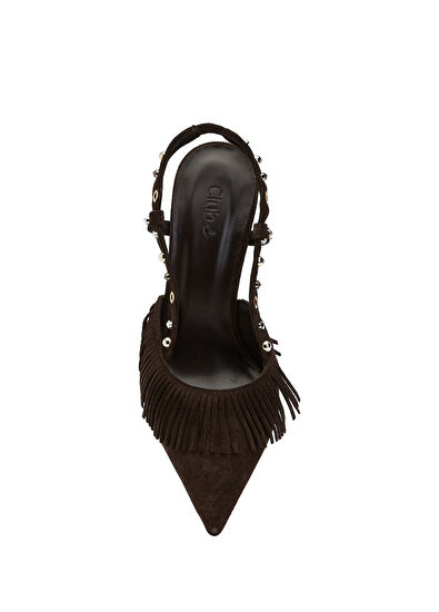 Beymen Club Brown Stud Slingback Pump - 4