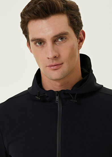 Beymen Club Lacivert Kapüşonlu Teknik İnce Mont - 5