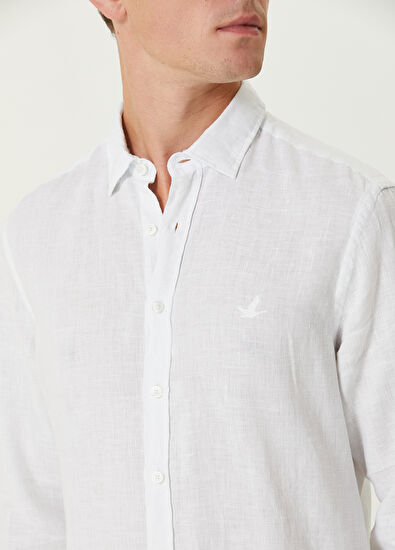 Beymen Club Comfort Fit White Linen Shirt - 4