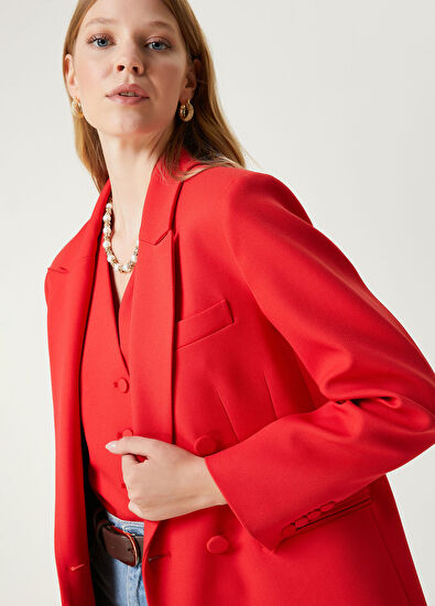 Beymen Club Red Double Breasted Blazer - 3