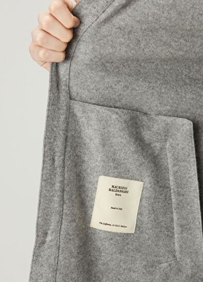 Maurizio Baldassari Koyu Gri Kaşmir Dış Gömlek - 6