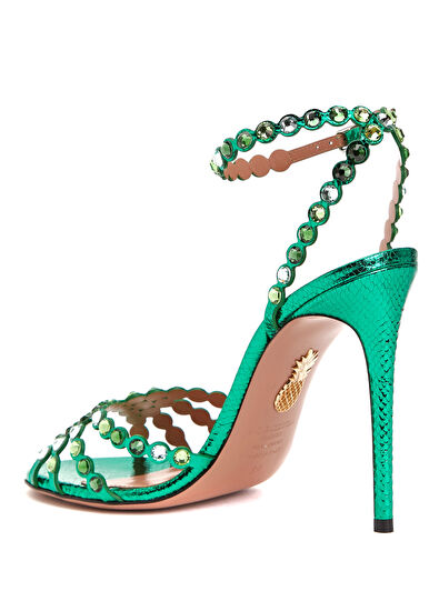 Tequila Yeşil Kadın Deri Sandalet - Görsel 4