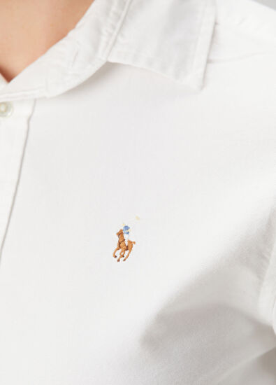 Custom Fit Beyaz Oxford Gömlek - Görsel 6