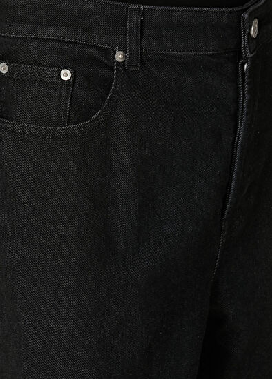 Straight Raw Siyah Jean Pantolon - Görsel 5