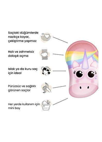 Tangle Teezer Original Mini Rainbow The Unicorn Patterned Kids Hairbrush - 5
