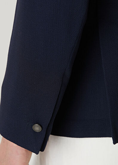 Beymen Club Lacivert İnce Yün Crepe Blazer Ceket - 9