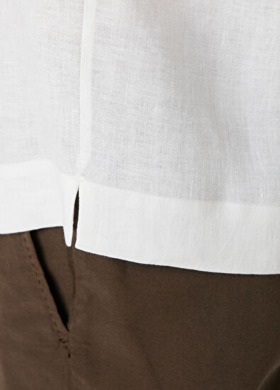 Kiton White Hawaiian Linen Shirt - 6