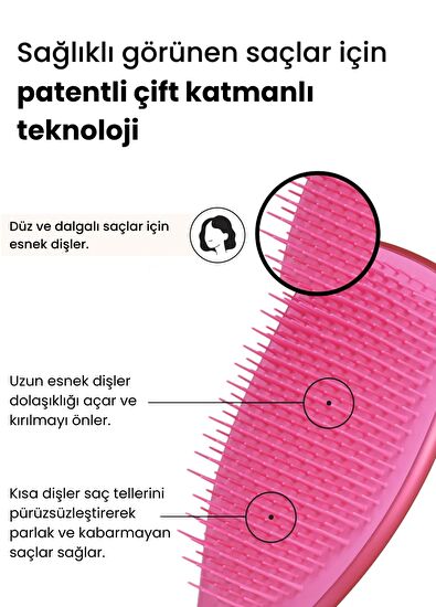 Tangle Teezer Ultimate Detangler Chrome After Party Pink Pembe Düz ve Kıvırcık Saçlar için Saç Fırçası Tarak - 5
