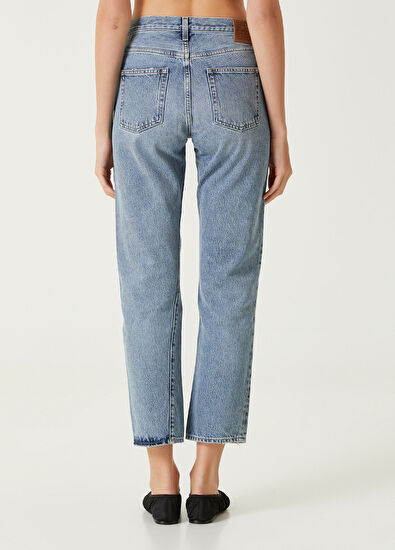 Toteme Mavi Crop Straight Jean Pantolon - 5