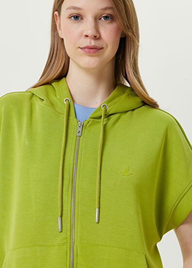 Beymen Club Yeşil Kapüşonlu Fermuarlı Sweatshirt - 4