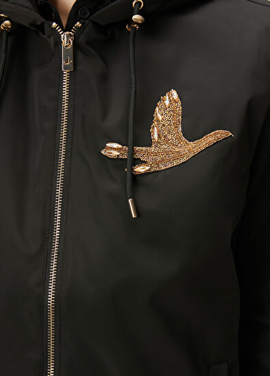 Beymen Club Siyah Kapüşonlu Gold Logolu Yelek - 6