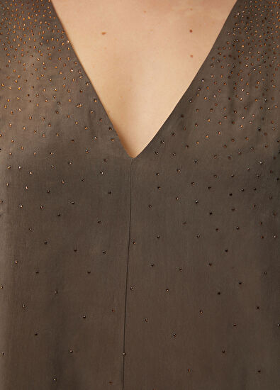 Beymen Club Kahverengi Hotfix Taşlı Bluz - 6