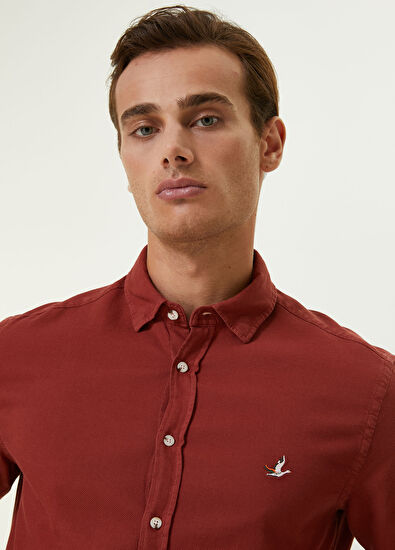 Beymen Club Comfort Fit Turuncu Pirinç Dokulu Gömlek - 7