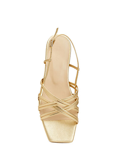 Beymen Club Gold Women's Leather Sandals - 4