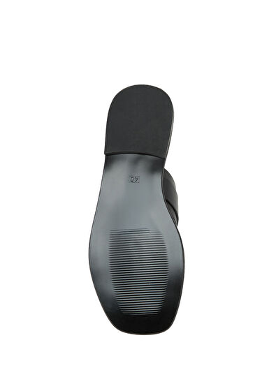 Beymen Club Siyah Amorf Tokalı Kadın Deri Terlik - 5