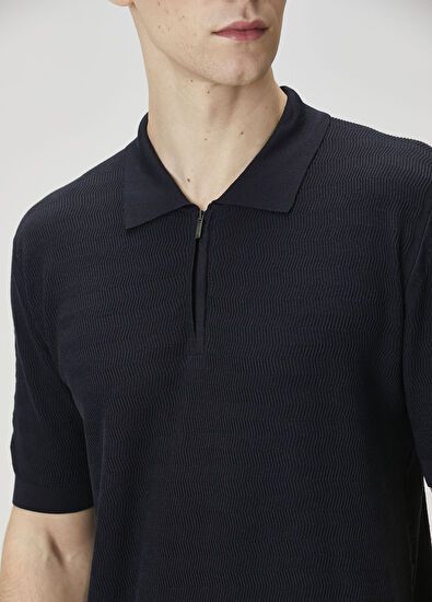 Maurizio Baldassari Lacivert Polo Yaka Yün Triko - 5