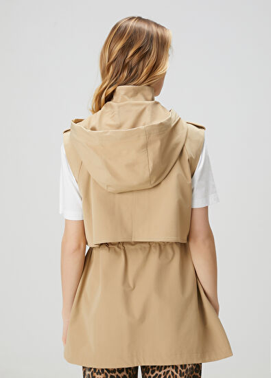 Beymen Club Bej Kapüşonlu Yelek - 6