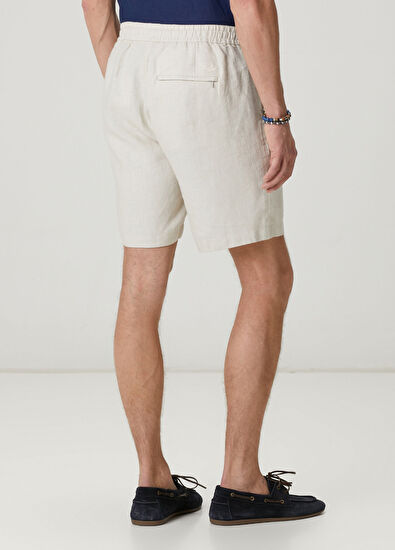 Beymen Club Stone Waist Corded Linen Shorts - 3